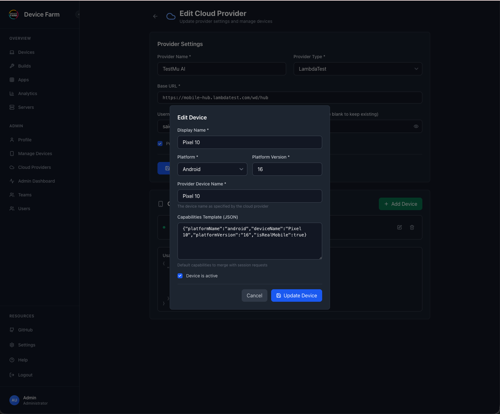 Device Configuration Example